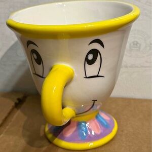 Disney Yellow-Trim Ceramic Mug with Logo